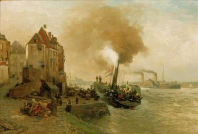 The Coal Gate on the Düsseldorf Rhine Bank by Andreas Achenbach